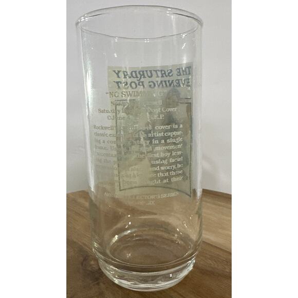Vintage Norman Rockwell Saturday Evening Post No Swimming Glass Arby's 1987 - Picture 2 of 4